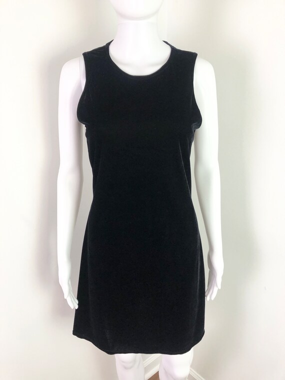 Vintage 1990s Black Velvet Mini Dress by The Limi… - image 3