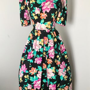 Perfect 80s Lanz Originals Does 1950s Floral Party Dress image 2