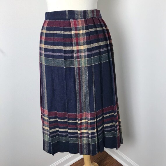 Vintage 80s Tartan Accordion Skirt - image 5