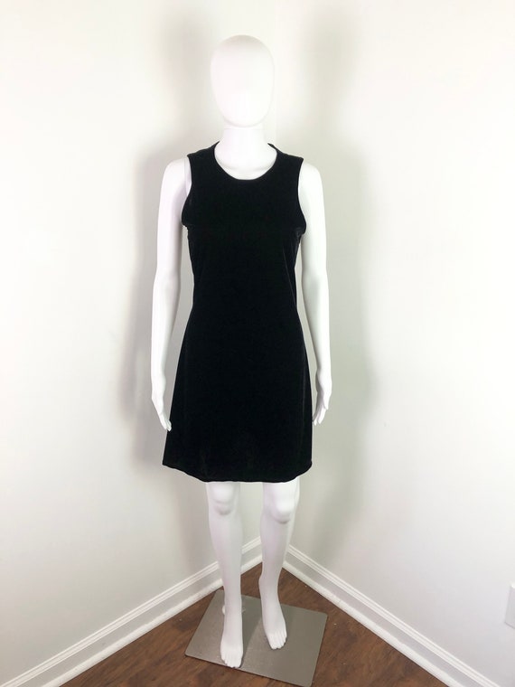 Vintage 1990s Black Velvet Mini Dress by The Limi… - image 2