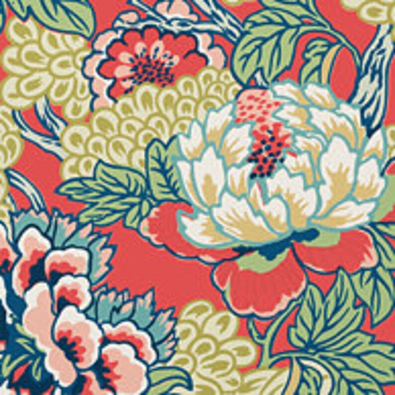 Thibaut Honshu Wallpaper Samples T75490 CORAL & GREEN Etsy