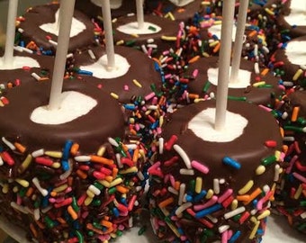 Chocolate dipped Large Marshmallows,Birthday Party, Wedding, Favor,bridal shower, Baby Shower, Sweet Sixteen,Mitzvahs,