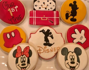 1 dozen We're going to Disney  Inspired Cookies. favors, Minnie , Mickey, Party Favors, children party favor cookies, kids party