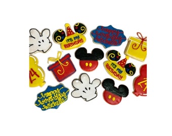 1 dozen Disney Birthday Bash Inspired Cookies. favors, Minnie , Mickey, Party Favors, children party favor cookies, kids party