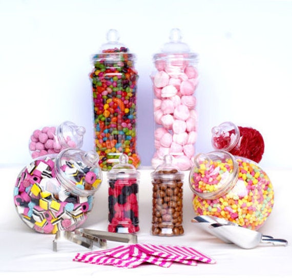 10 x Candy Buffet Bar Sweet JARS Sweet Table Mariage Baby Shower Fête D/'Anniversaire