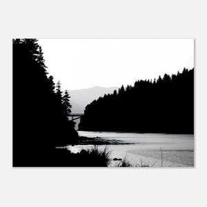 Silhouette Fluss Brücke Druck