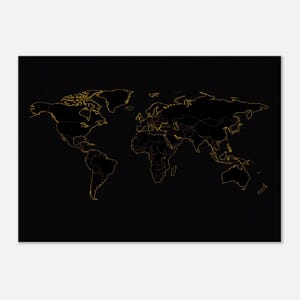 Impression carte du monde dorée