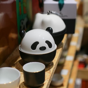 Panda Tea Set - Handmade Ceramic Teapot & Cups, Gift for Tea Lovers