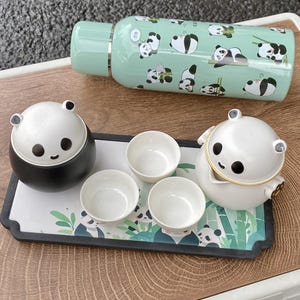 Panda Tea Set Handmade Ceramic - Teapot and Teacups, Cute Gifts, Tea Lovers Gifts