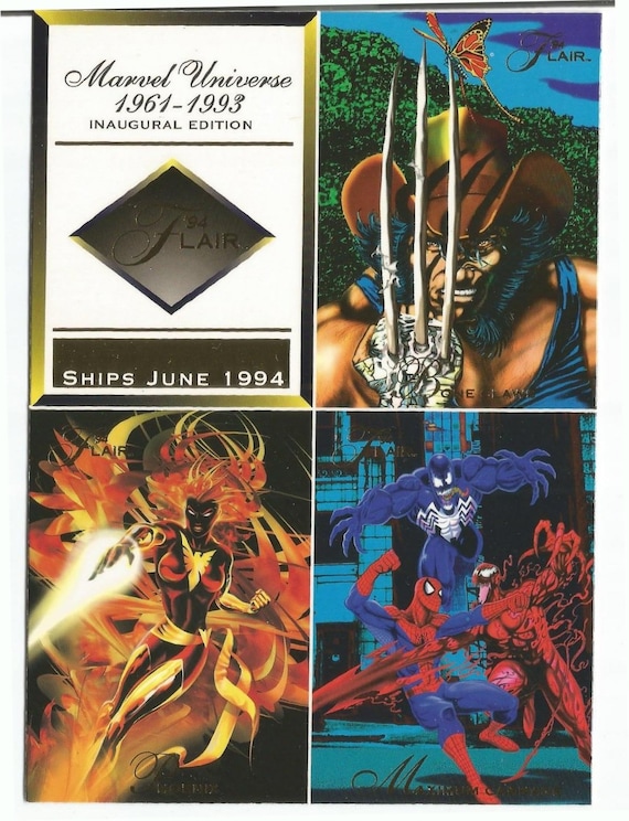 rare marvel cards 1994 Amazon.com: Spiderman 1994 Gold Web Complete Set of 6 Rare Gold Foil Chase  Cards From 1994 Fleer Spiderman Jumbo Packs. Includes # 1 of 6 - Venom 2 of  6 main image 0