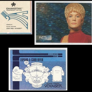 2 star trek voyager collector cards and chakotay tattoo