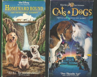 vhs DOUBLE FEATURE homeward bound and cats and dogs used
