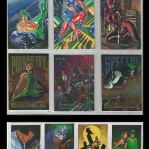 17 assoted DC trading cards used