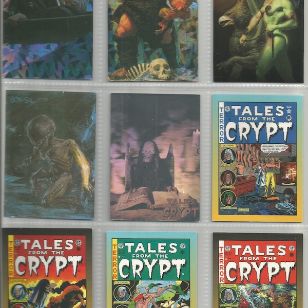 5 tales from the crypt 1 species specialty card 2 greg hildebrandt and 1 boris chromium trading cards used