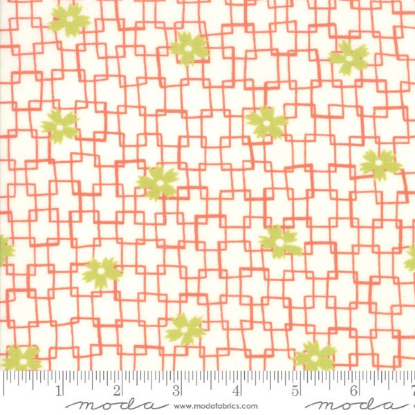 Fine and Sunny by Jen Kingwell - Trellis in Persimmon (18172-12) - Moda - 1 Yard