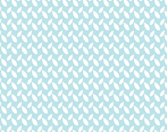 Friendship Forest by Kanvas Studio - Mini Geo Leaf in Aqua (8947-05) Kansas Studio - 1 Yard