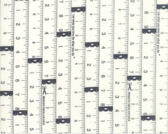 Little Snippets by Bonnie and Camille - Measure Twice in Charcoal and Cream (55181-26) - Moda - 1 Yard