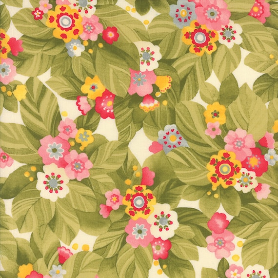 MODA Fabric ~ LULU ~ by Chez Moi by 1//2 yd Dainty//Mist 16115 17