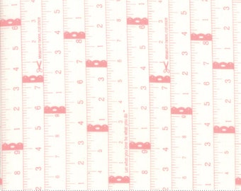 Little Snippets by Bonnie and Camille - Measure Twice in Coral and Cream (55181-13) - Moda - 1 Yard