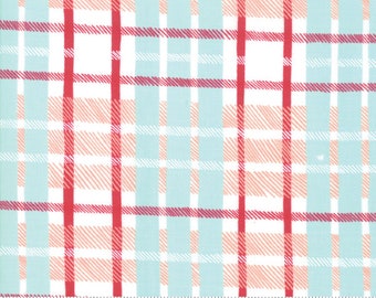 To Be Jolly by One Canoe Two - Plaid in Frosty and Berry (30646-12) - Moda - 1 Yard