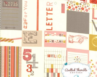 2wenty Thr3e by Cosmo Cricket - Love Letters in Parchment (37050-11) - 1 Yard