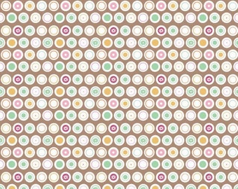 Flower Patch by Lori Holt - Flower Dots in Brown (C4097-BROWN) - 1 Yard