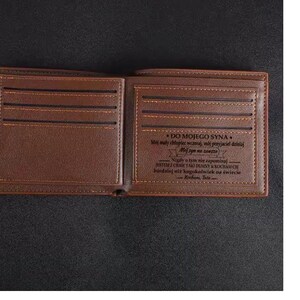 Gravur Bild Brieftasche DIY Angepasst Bild Carving Text Herren Kurze schlanke dreifache Leder Vatertag Reißverschluss Geldbörse