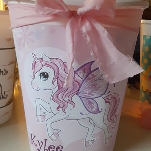 Personalized Pretty  Unicorn Fairy Decorative Trash Can! trashcan waste basket recycle bin garbage