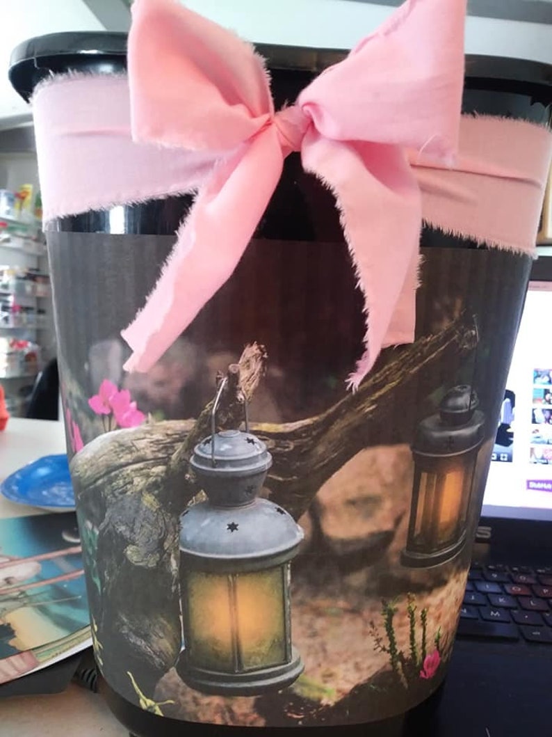 lantern rock stream flowers scenery Beautiful Decorative Trash Can Wonderful Addition To Ur Decor