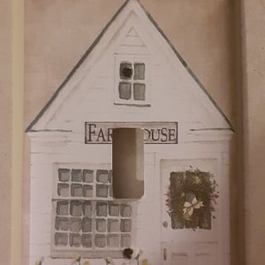 white amish house wreath Decorative Light switch cover Wall home farmstyle farm shabby chic vintage looking