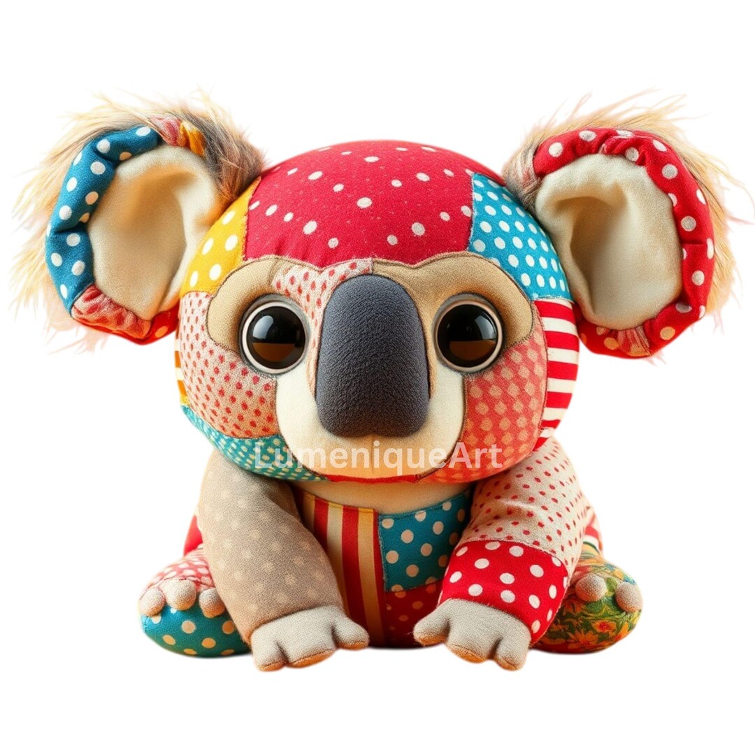 Patchwork Stuffed Animal Clipart PNG | 13 Plush Fabric Texture Designs ...