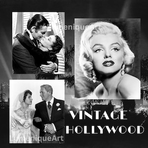 Vintage Hollywood Movie Poster Set: Restored B&W Film Art (32 JPGs, Commercial Use OK)