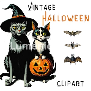 Vintage Halloween Clipart: 50+ Hand-Drawn Spooky PNG Graphics (Digital Download)