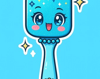 Bedazzled Spatula Digital print - Kawaii Bedazzled Spatula