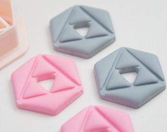 Hexagon Polymer Clay Cutter | Geometric Embosser for Modern Earrings