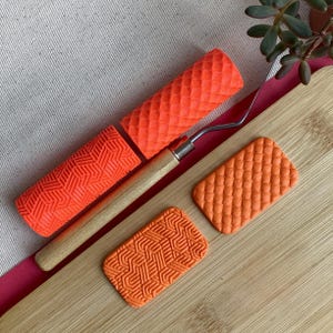 Geometric Polymer Clay Texture Roller Set | 3D Pattern Roller Tools for Clay and Crafting | DIY Mosaic & Jewelry Making Supplies