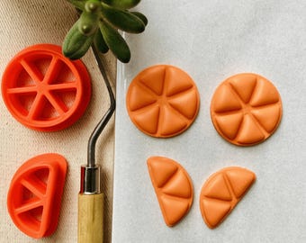 Orange Slice Polymer Clay Cutter Set: Fruit Design for Jewelry Making (30mm, 1.2")