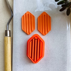 Vintage Art Deco Dangle Earring Cutter | Size 1.2&quot; (30mm) | Polymer Clay Tool | Clay Embosser | Clay Jewelry Tools
