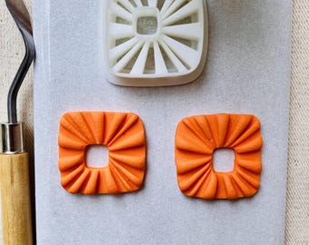 Square Boho Polymer Clay Cutter Set (1.25" - 31.8mm): Abstract Design for Jewelry Making