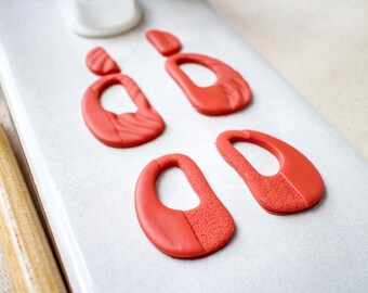Boho Organic Drop Polymer Clay Cutter Set (2pcs, 34.5mm / 1.35”): Irregular shape cutter