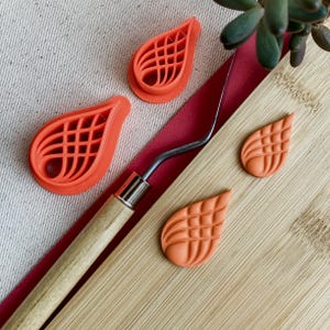 Teardrop Clay Cutter Set | Drop Shape Polymer Cutters, 1” & 1.25” | Geometric Earring and Charm Tools for DIY Jewelry