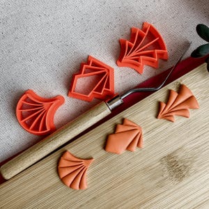 Art Deco Polymer Clay Cutters Set | 3 Unique Geometric Shapes | 1” - 1.25” Sizes | Boho Shape Cutters | Earring Making