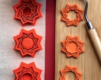 Seljuk Star Polymer Clay Cutter (1.4" - 36mm): Geometric Design for Jewelry Making