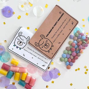 Llama Party Favor Bag Topper Printable - DIY Treat Thank You Tag for Kids Birthday - Cute Non-Editable Treat Bag Card - PDF Print Template