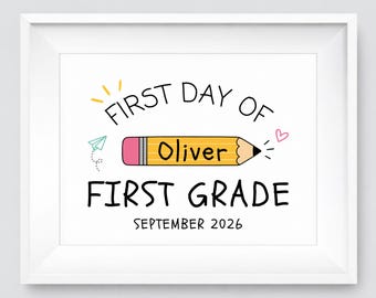 EDITABLE First & Last Day of School Sign, Back to School Printable, Canva Template, Preschool Kindergarten PreK Sign