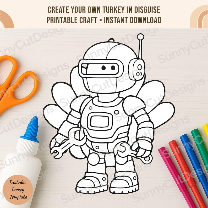Disguise a Turkey - Futuristic Robot Blank Template Disguise ...