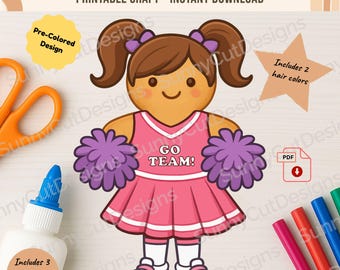 Disguise a Gingerbread Man- Cheerleader Disguise, Gingerbread in Disguise Printable, Gingerbread Costume Idea, Christmas Kids Table Activity