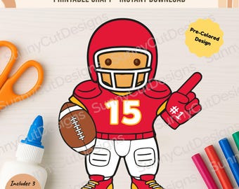 Disguise a Gingerbread Man - Red/ Yellow Football Player Disguise, Gingerbread in Disguise Printable, Gingerbread Costume Ideas, Digital pdf