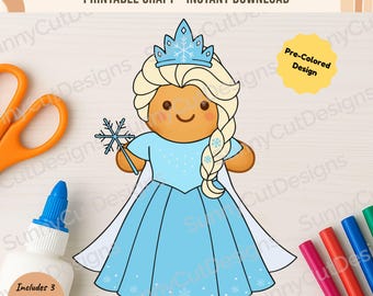 Disguise a Gingerbread Man - Queen Disguise, Gingerbread in Disguise Printable, Gingerbread Costume Ideas, Kids Table Activity, Download