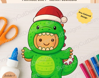 Disguise a Gingerbread Man - Dinosaur Disguise, Gingerbread in Disguise Printable, Gingerbread Costume Ideas, Kids Table Activity, Digital